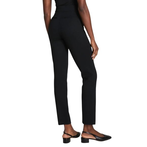 Spanx PerfectFit Slim Straight Ponte Pants Black High Rise Workwear Chic Petite - Picture 2 of 9